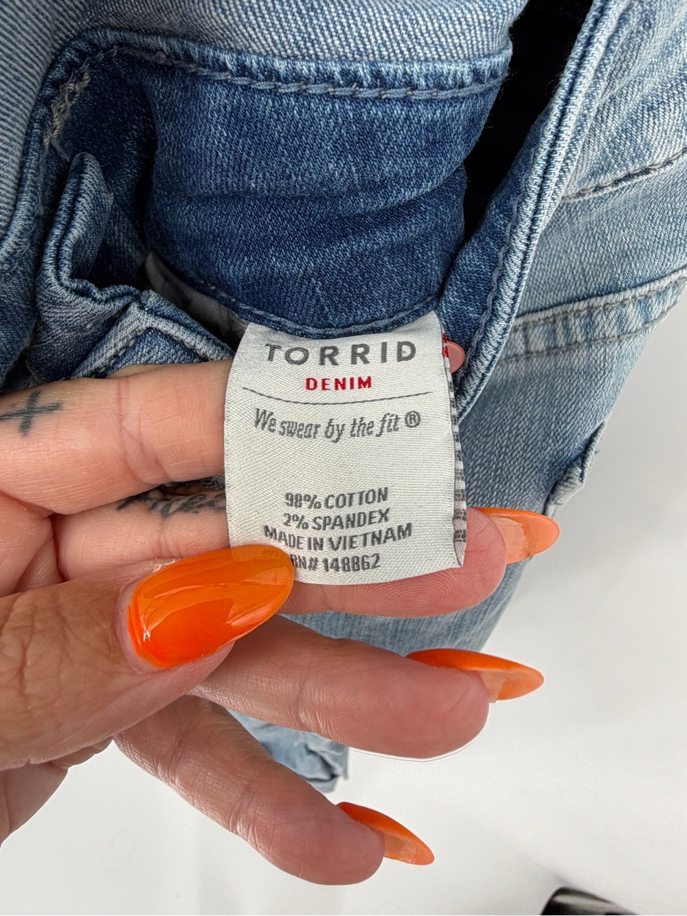 Torrid distressed denim overalls in light wash - Picture 2 of 5